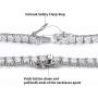 MDFUN Tennis Chain 18K White Gold Plated | 4.0mm 5.0mm Round Cubic Zirconia Cut Tennis Necklace for Women and Men (3 Style of Clasp)