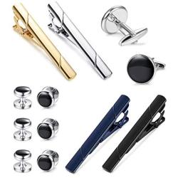 FIBO STEEL Tie Clip Tuxedo Studs and Cufflinks Set for Men Wedding Business Fathers Day Birthday Gifts Jewelry