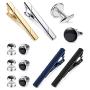 FIBO STEEL Tie Clip Tuxedo Studs and Cufflinks Set for Men Wedding Business Fathers Day Birthday Gifts Jewelry