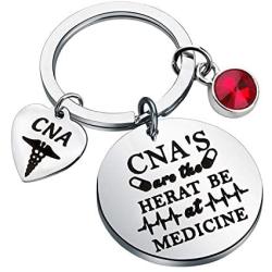 UJIMS Nurse Gift Certified Nursing Assistant Charm Keychain CNA’S are The Heart Be at Medical CNA Graduation Gifts CNA Stethoscope Medical Paramedic Jewelry