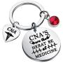 UJIMS Nurse Gift Certified Nursing Assistant Charm Keychain CNA’S are The Heart Be at Medical CNA Graduation Gifts CNA Stethoscope Medical Paramedic Jewelry
