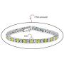 Bling Jewelry Alternating Round Cubic Zirconia 12.00 CT 4 Prong Basket Set Solitaire AAA CZ Tennis Bracelet for Women Prom Bride Silver Plated Simulated Jewel Color Birthstone 7.5 Inch