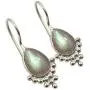 SilverStarJewel Genuine Cabochon Labradorite Antique Look Earrings 1.1'' Solid Sterling Silver SilverStarJewel Genuine Cabochon Labradorite Antique Look Earrings 1.1'' Solid Sterling Silver