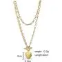 Kumshunie Heart Picture Locket Necklace Toggle Clasp Pendant 18K Gold Plated Choker Jewelry for Men Women