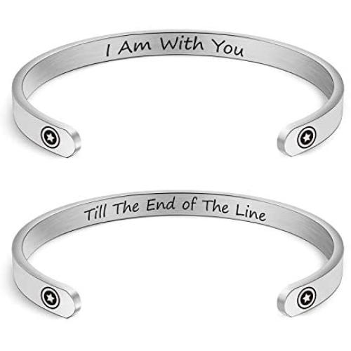 Avengers Inspire Gift I Am with You Till The End of The Line Puzzle Keychain Captain America Shield Charm Avengers Jewelry for Teens