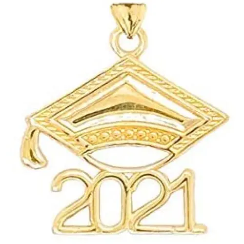 Certified 14k Gold Class of 2021 Graduation Cap Charm Pendant Certified 14k Gold Class of 2021 Graduation Cap Charm Pendant