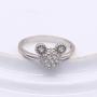 Dankadi 925 Silver Ring Female Matte Design Mickey Rings 6-9# Size Real Solid Silver Glamour Jewelry Birthday Gift for Girls