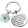 FUSTMW Ohana Keychain Blessing Gifts Hibiscus Charm Keychain Hawaiian Ohana Jewelry Gift for Family