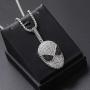 Moca Jewelry Iced Out Alien Cartoon Pendant Necklace 18K Gold Plated Bling CZ Simulated Diamond Hip Hop Rapper Chain Necklace for Men Women