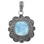 YoTreasure 1.69'' Larimar Solid 925 Sterling Silver Chain Pendant Jewelry YoTreasure 1.69'' Larimar Solid 925 Sterling Silver Chain Pendant Jewelry