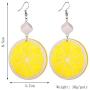YOOE Geometric Cube Circle Tangerine Slices Lemon Dangle Earrings,Colorful Acrylic Fruits Pendant Earrings for Women Girls Birthday Gifts
