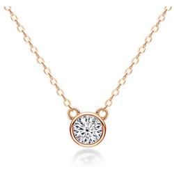 AINUOSHI 925 Sterling Silver 0.5 Carat Sparkling Cz Mouse Pendant Necklace Gifts For Women Teenage Girls(3 Colors Plated)