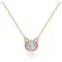 AINUOSHI 925 Sterling Silver 0.5 Carat Sparkling Cz Mouse Pendant Necklace Gifts For Women Teenage Girls(3 Colors Plated)