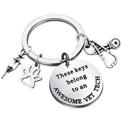 CYTING Veterinarian Keychain These Keys Belong to an Awesome Vet Tech/Nurse Keychain Appreciation Gift Veterinary Medicine Graduation Gift