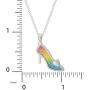 Disney Princess Cinderella Jewelry for Women, Rainbow Glitter Silver Plated Slipper Pendant Necklace