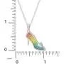 Disney Princess Cinderella Jewelry for Women, Rainbow Glitter Silver Plated Slipper Pendant Necklace Disney Princess Cinderella Jewelry for Women, Rainbow Glitter Silver Plated Slipper Pendant Necklace