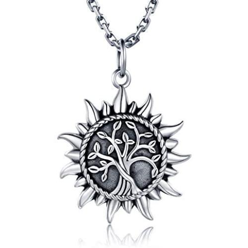 925 Sterling Silver Urn Necklace Ring for Ashes Sunshine Cremation Keepsake Pendant Family Tree of Life Ashes Necklace Jewelry Locket Memorial Always in My Heart Memory Necklace Gift