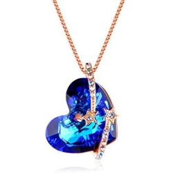 YAUNGEL “I love you Forever''with Heart Pendant Necklaces Jewelry.Gift for Wife,Girlfriend Daughter Mother Sister Grandma Fiancée Gifts, Made with Swarovski Crystal