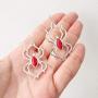 RareLove Gothic Halloween Costumes Earrings Silver Spider with Red Rhinestone Dangle Earrings For Women Girls Alloy Plated