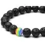 Jovivi LGBT Relationship Bracelet Rainbow Pride White Howlite/Black Lava Rock Beads Oil Diffuser Bracelets for Men Women Jovivi LGBT Relationship Bracelet Rainbow Pride White Howlite/Black Lava Rock Beads Oil Diffuser Bracelets for Men Women