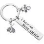 MAOFAED Tennis Gift Tennis Player Gift Tennis Coach Gift Tennis Captain Gift Tennis Team Gift I Survived Being Captain Tennis Keychain