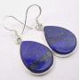 SilverStarJewel Gemstone Jewelry Lapis Lazuli Earrings 1.6'' 925 Solid Silver
