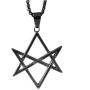Unicursal Hexagram - Thelema Pentagram Stainless 316L - 1.5 inch (Black)