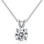 ZUYGG Cubic Zirconia Jewelry Set- 18k White Gold Plated Solitaire CZ Pendant Necklace and 0.5ct Stud Earrings for Women