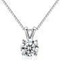 ZUYGG Cubic Zirconia Jewelry Set- 18k White Gold Plated Solitaire CZ Pendant Necklace and 0.5ct Stud Earrings for Women
