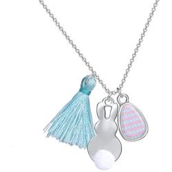 OFGOT7 Handmade Easter Bunny Tassel Necklace,Funny Rabbit Ornament Necklace Gifts for Girls Women,Easter Party Jewelry