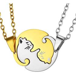 GOLDCHIC JEWELRY Stainless Steel/18k Gold Plated Mens Womens Yin Yang Necklace,Matching Necklaces for Couples/Mother Daugther/Best Friends,Couple/Mom Necklace