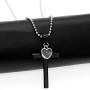 Uloveido Stainless Steel Plain Cross Pendant Necklace with Mustard Seeds Heart Pendant for Men and Women Y633