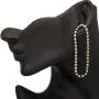 Gold Rhinestone Tassel Chain Linear Dangle Earrings for Women - PeriFairy Crystal Round Circle Theard Shoulder Drop Pierced Jewelry