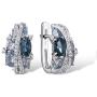 Santuzza 925 Sterling Silver Twisted Earrings Shimmering Cubic Zirconia Trendy Jewelry for Women (Amethyst/Blue Spinel)