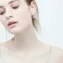 AOBOCO Sterling Silver Bella Earrings Embellished with Crystals from Austria, Hypoallergenic Pierced Leverback Cushion Cut Earrings, Fine Jewelry Gifts for Women