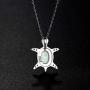 VIKI LYNN Baby Sea Turtle Necklace Sterling Silver Created Opal Jewelry for Women