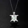 VIKI LYNN Baby Sea Turtle Necklace Sterling Silver Created Opal Jewelry for Women VIKI LYNN Baby Sea Turtle Necklace Sterling Silver Created Opal Jewelry for Women