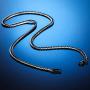 MOWOM Black Chain Necklace for Men Women Boy 316L Stainless Steel Water Resistent Big Thick Cuban Link Chains Plated & Brushed Finish Silver Color with Gift Box (4.6-6.5 MM Wide, 16-36 Inches Long)
