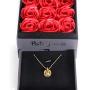 I Love You 100 Languages 18k Gold Plated Necklace with Roses Gift Box