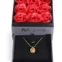 I Love You 100 Languages 18k Gold Plated Necklace with Roses Gift Box I Love You 100 Languages 18k Gold Plated Necklace with Roses Gift Box