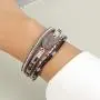 FANCY SHINY Leather Wrap Bracelet Boho Cuff Bracelets Crystal Bead Bracelet with Magnetic Clasp Jewelry Gifts for Women Teen Girls