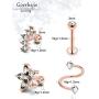 Goerhsjie 16G Ear Cartilage Earrings Hoop Helix Piercing Jewelry Tragus Earrings Cartilage Stud for Men Women Cubic Zirconia Inlaid 6 Pairs
