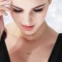 Heart Necklace 5A Cubic Zirconia Love Necklace 14k Yellow Gold Plated Pendant Necklaces for Women