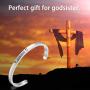 MAOFAED Godsister Gift Sister Gift Godsister Keychain Religious Gift Confirmation Gift