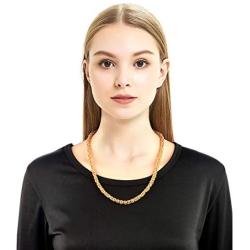Jewelry Kingdom 1 Byzantine Chain Necklace or Bracelet for Men and Women, Thick of 8mm, Length of 7-30inches (Color of 14K Gold or Sterling Silver)