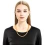 Jewelry Kingdom 1 Byzantine Chain Necklace or Bracelet for Men and Women, Thick of 8mm, Length of 7-30inches (Color of 14K Gold or Sterling Silver)