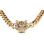 LUX ACCESSORIES Pave Panther Chain Link Bling Necklace Matching Stud Earrings