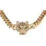 LUX ACCESSORIES Pave Panther Chain Link Bling Necklace Matching Stud Earrings