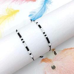 QIDIAN I Love You Morse Code Bracelet Couples Matching Bracelets for Him and Her Boyfriend and Girlfriend Mother and Daughter Jewelry