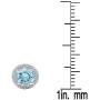 Sterling Silver Round Cut Aquamarine Ladies Stud Earrings Stone size is 5mm